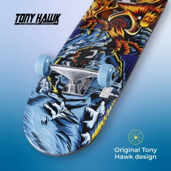 Tony Hawk 31 inch Skateboard, Tony Hawk Signature Series 3, 9-ply Maple Deck Skateboard for Cruising, Carving, Tricks and Downhill, Fire/Ice image {4}