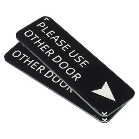 Unique Bargains Acrylic Self-Adhesive Decor Home Business Please Use Other Door Right Arrow Sign image {7}