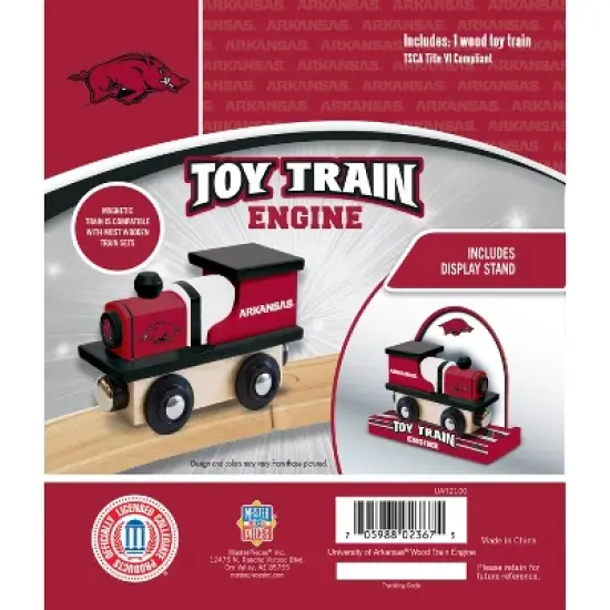 MasterPieces Officially Licensed NCAA Arkansas Razorbacks Wooden Toy Train Engine For Kids image {3}