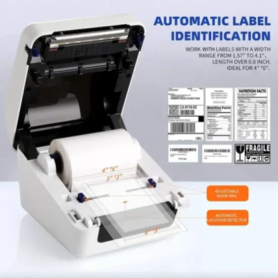 JADENS 168BT Wireless Thermal Label Printer WHITE image {4}