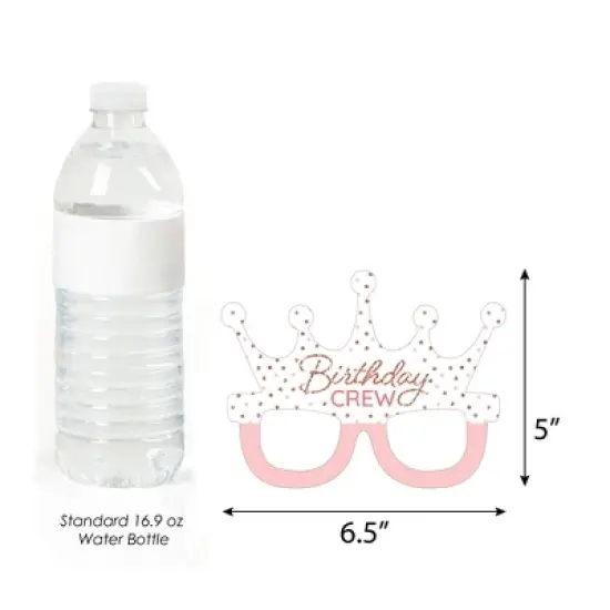 Big Dot of Happiness Pink Rose Gold Birthday Glasses - Paper Card Stock Happy Birthday Party Photo Booth Props Kit - 10 Count image {3}
