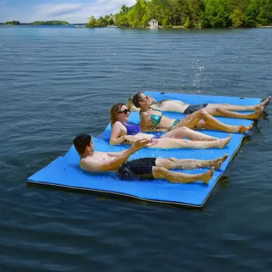 Costway 3 Layer Floating Water Pad Foam Mat Water Recreation Relaxing 9' x 6' image {1}