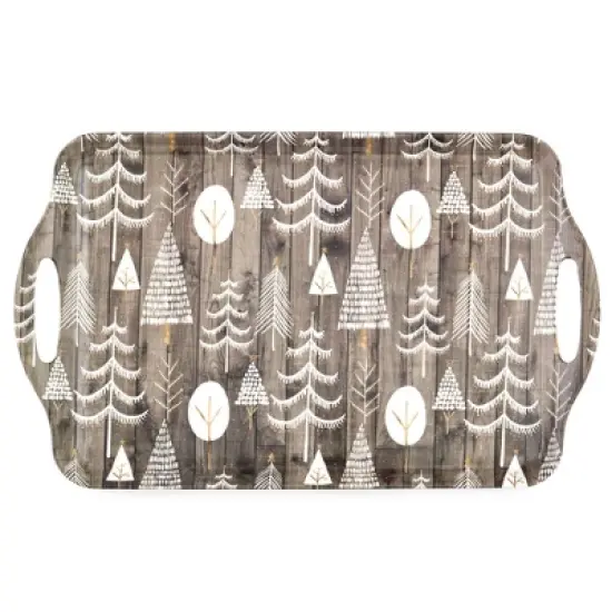 Pimpernel Wooden White Christmas Sandwich Tray (19" x 11.6") - Melamine Serving Platter with Rustic Wood Effect - Dishwasher Safe Serving Tray image {7}