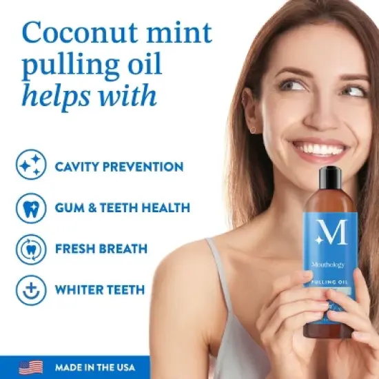 Mouthology Coconut Peppermint Pulling Oil - 16 fl oz image {1}