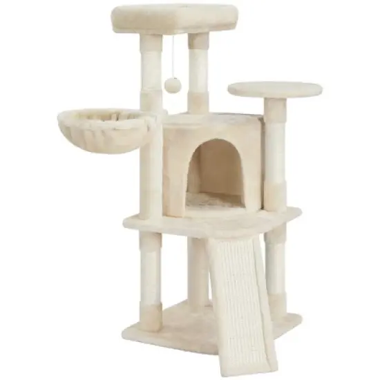Yaheetech 42" Plush Cat Tree Condo for Small Medium Cats image {10}