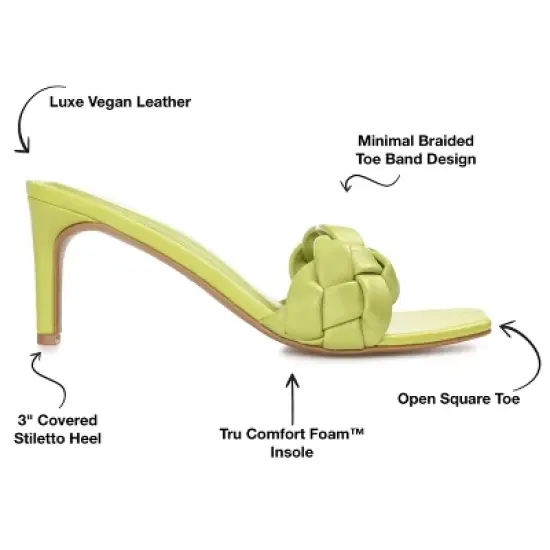 Journee Collection Womens Hattie Tru Comfort Foam Open Toe Mid Stiletto Pumps Olive 7.5 image {7}