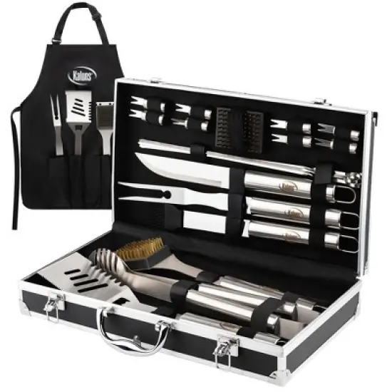 Kaluns Grill Set, 21 Piece Grilling Utensils Set, Stainless Steel, Strong and Durable Grill Tools, Dishwasher Safe image {8}