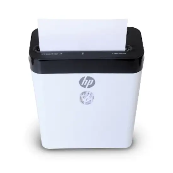 HP Inc. LC8 8-Sheet Crosscut Manual-Feed Paper Shredder with Basket, White (91011B) image {2}
