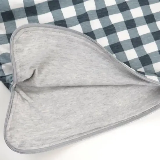 Honest Baby Organic Cotton Reversible Wearable Blanket - Painted Buffalo Check Gray - L image {3}