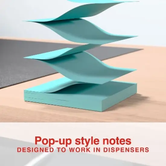 Staples Stickies Pop-up Std Notes 3" x 3" Asst Colors 100 Sh./Pad 6 Pads/PK 565448 image {2}