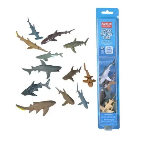 Wild Republic Nature Tube Sharks Animal Figure, 13 Inches image {1}