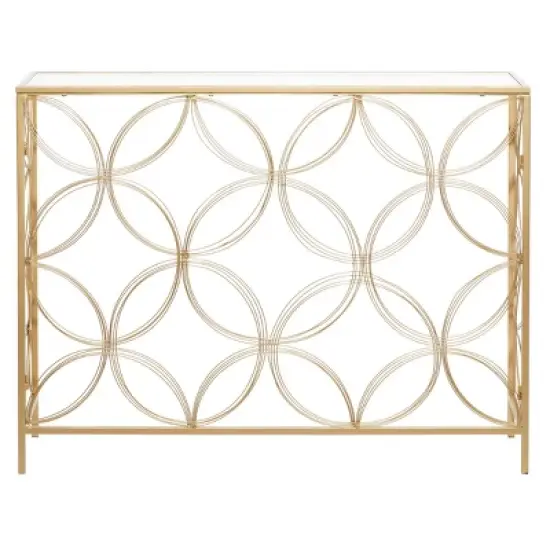 Contemporary Metal Console Table Gold - Olivia & May image {4}