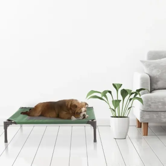 Elevated Dog Bed &ndash; 30x24 Portable Bed for Pets with Non-Slip Feet &ndash; Indoor/Outdoor Dog Cot or Puppy Bed for Pets up to 50lbs by Petmaker (Green) image {6}