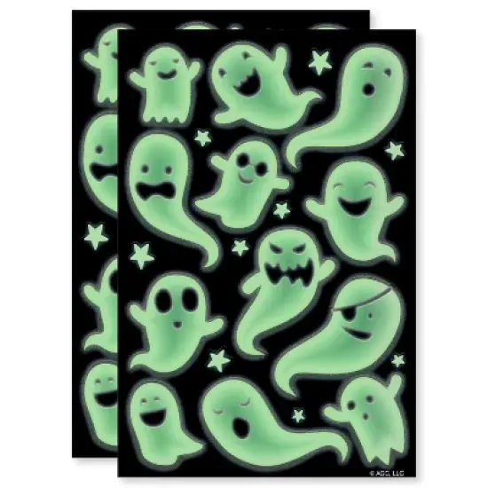 42ct Halloween Glow in the Dark Stickers Ghost image {1}