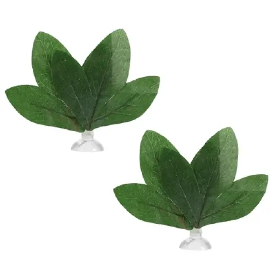 Unique Bargains Betta Fish Leaf Pad Hammock Plants for Fish Tank Green 3.74"x3.74" image {6}