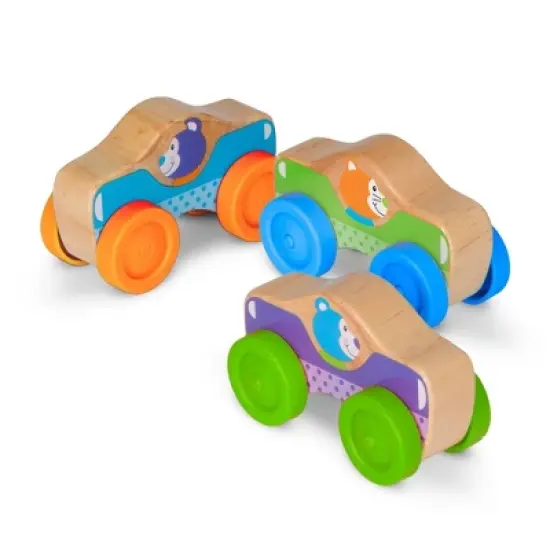 Melissa & Doug First Play Wooden Animal Stacking Cars - 3pc image {3}