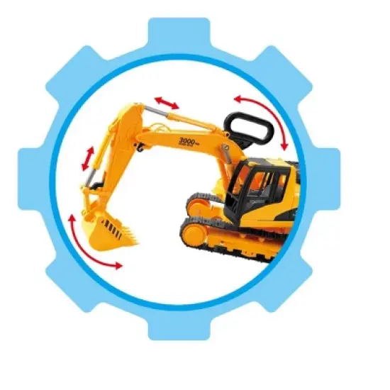 Link Ready! Set! Play! 8"  Construction Excavator Truck With Pull Back Power, Pretend Play Toy For Kids image {3}