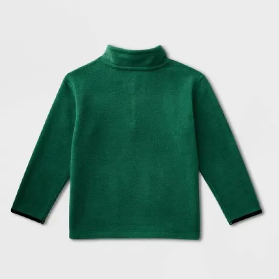 Toddler Boys' Adaptive Fleece Mock Neck Top - Cat & Jack&trade; Forest Green image {1}