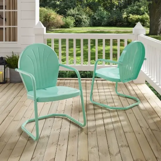 Griffith Metal Chair Aqua - Crosley image {6}