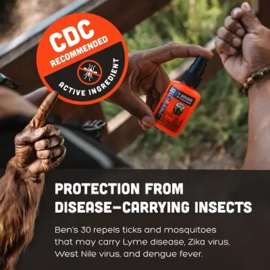 Ben's Tick & Insect Repellent - Travel Size Bug Spray with 30% DEET for Mosquitoes, Ticks & More - 1.25 oz, 4 Pack image {4}