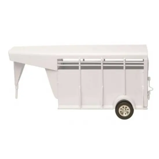 Little Buster Toys 1/16 White Gooseneck Stock Trailer 200840 image {1}