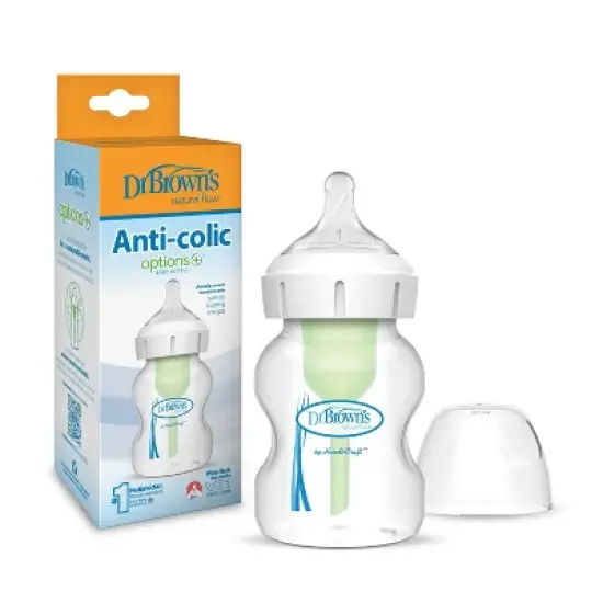Dr. Brown's 5oz Anti-Colic Options+ Wide-Neck Baby Bottle with Level 1 Slow Flow Nipple - 0m+ image {9}