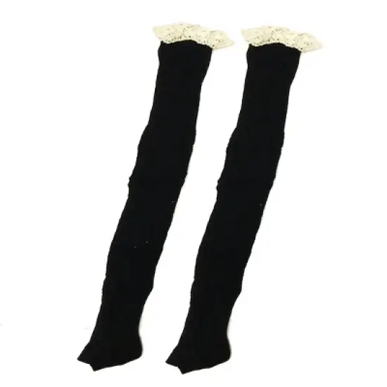 Wrapables Knitted Leg Warmers Boot Socks with Lace Trim image {6}