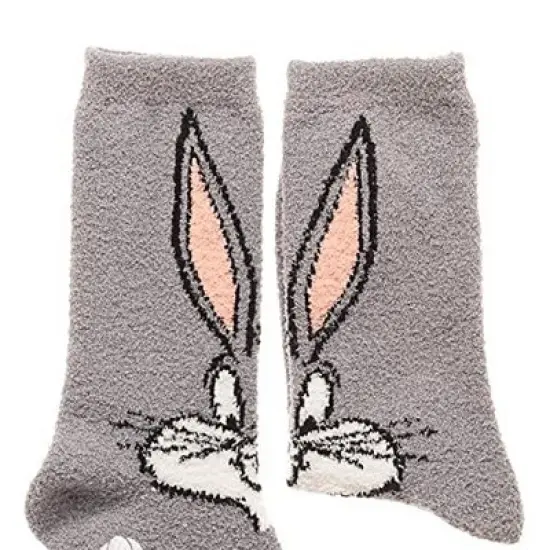 Looney Tunes Bugs Bunny Fuzzy Socks Grey image {2}