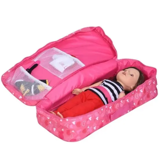 The New York Doll Collection 18 Inch Doll Travel Case Suitcase Storage Bag image {1}