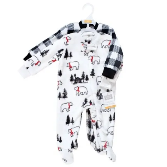 Hudson Baby Infant Boy Plush Sleep and Play, Winter Bear image {1}