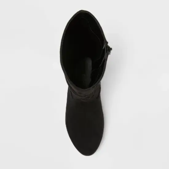 Girls' Scrunch Knee High Boots - Cat & Jack&trade; Black image {2}