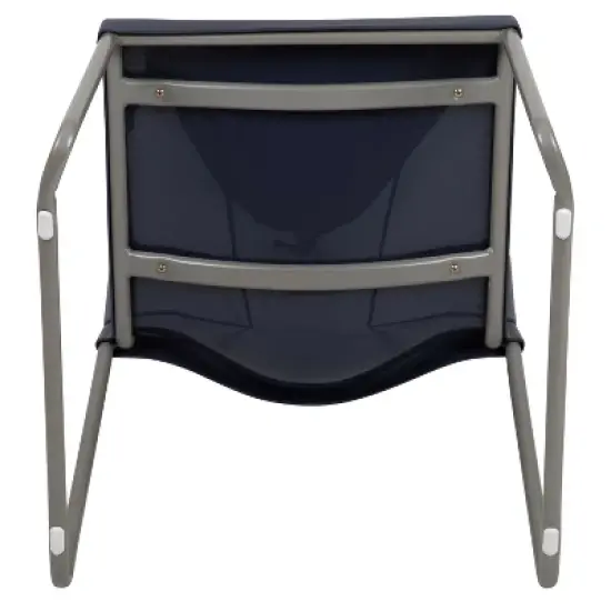 Flash Furniture HERCULES Series 880 lb. Capacity Navy Full Back Contoured Stack Chair with Gray Powder Coated Sled Base image {9}
