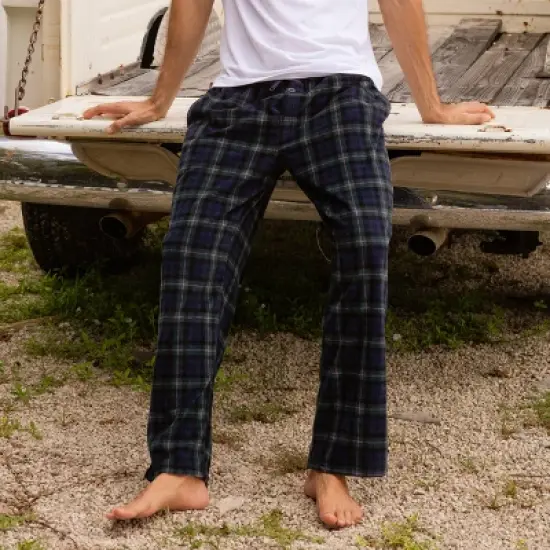 Men's Soft Plush Fleece Pajama Pants, Warm Long Lounge Bottoms image {1}