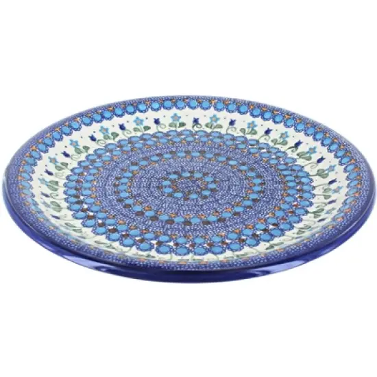 Blue Rose Polish Pottery 136 Vena Large Round Platter image {8}