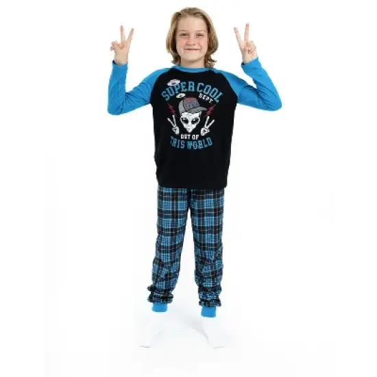 Sleep On It Boys Super Cool Plaid Brushed Jersey 2-Piece Pajama Sleep Set image {3}