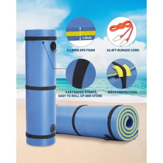 Lily Pad Floating Mat 8/9/12 Ft Extra Large Floating Water Mat 3-Layer Tear-Resistant XPE Foam image {2}