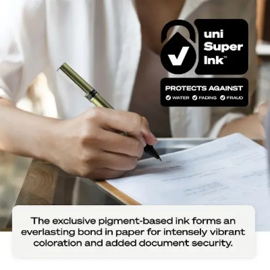 uni-ball Deluxe Rollerball Pens Micro Point Blue Ink 12/Pack (60027) image {3}