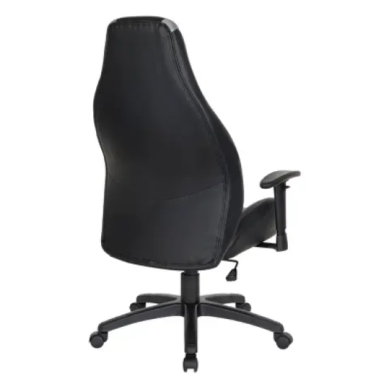 Commander Gaming Chair In Faux Leather Black/Gray - OSP Home Furnishings image {4}