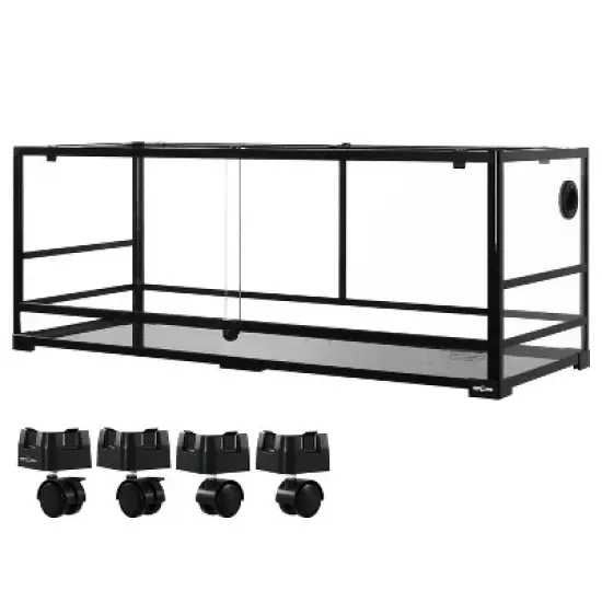REPTI ZOO 64Gallon Reptile Glass Terrarium with Wheels-48 x 18 x18 inches image {1}