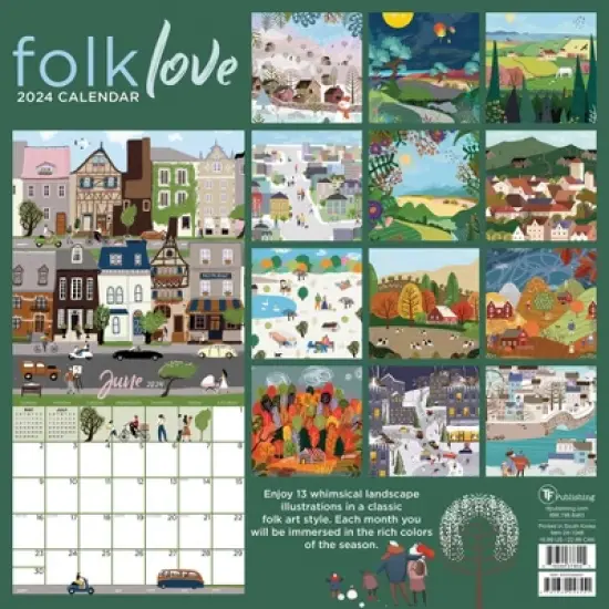 TF Publishing 2024 Wall Calendar 12"x12" Folk image {4}