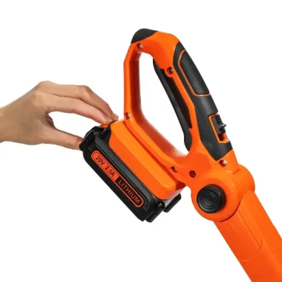 Ukoke Cordless Tiller Cultivator, 20V 2.5Ah Battery, 280 RPM, 24 Steel Blades, 5" Deep x 7.8" Wide Tilling Path, Orange, ST1902 image {5}