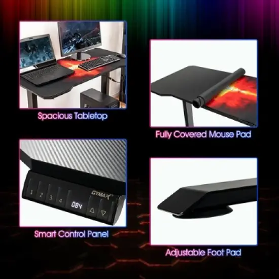 Costway Electric Standing Gaming Desk Sit to Stand Height Adjustable Splice Board image {7}