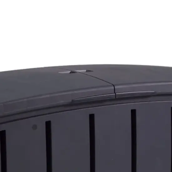 Strata Products Outdoor 85 Gallon (321L) Garden Storage Box with Double Door Middle Opening Hinged Lid with Padlock Hole for Gardens and Patios, Black image {2}