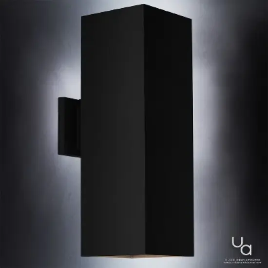 Urban Ambiance Luxury Minimalist Outdoor Wall Light,  18"H x 6"W,  Midnight Black Finish, UHP1112 image {2}