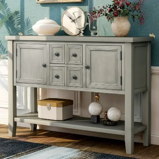 Modernluxe Cambridge Series Buffet Sideboard Console Table with Bottom Shelf image {10}