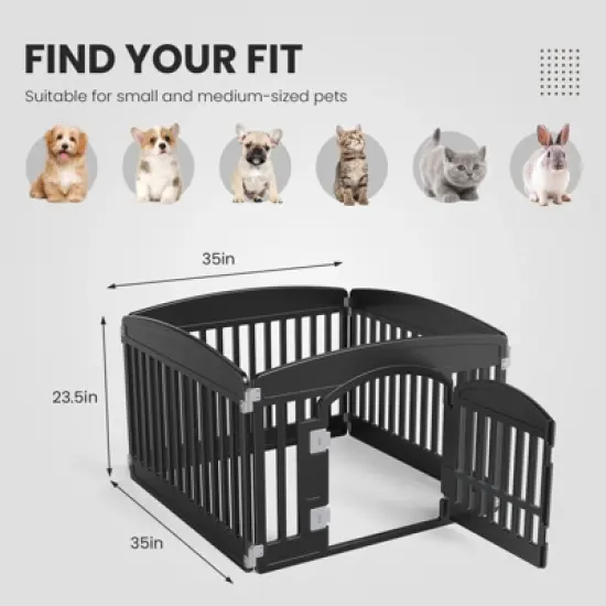 Sevobal Pet Carriers Safe And Secure Dog Playpen For Indoor And Outdoor, Pet Fence, Folding And Portable, Easy To Clean, Black, 35.6"*35"*23.6" image {2}