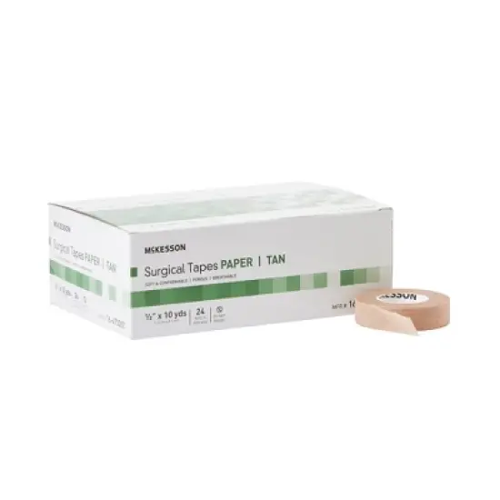 McKesson Surgical Tape, Tan, 1/2 in x 10 yds, 24 Rolls, 1 Pack image {5}