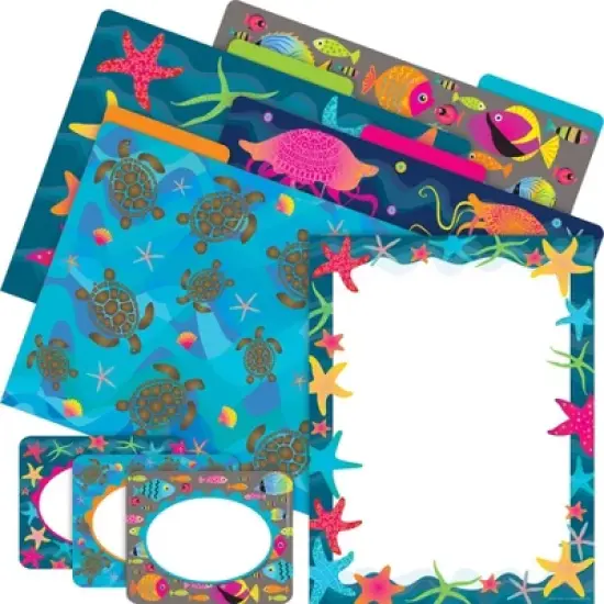 Barker Creek Kai Ola Starfish Get Organized File Folders Set Multi-Design 107 per Set: Paper, Top Tab, 50 Sheet Capacity image {5}