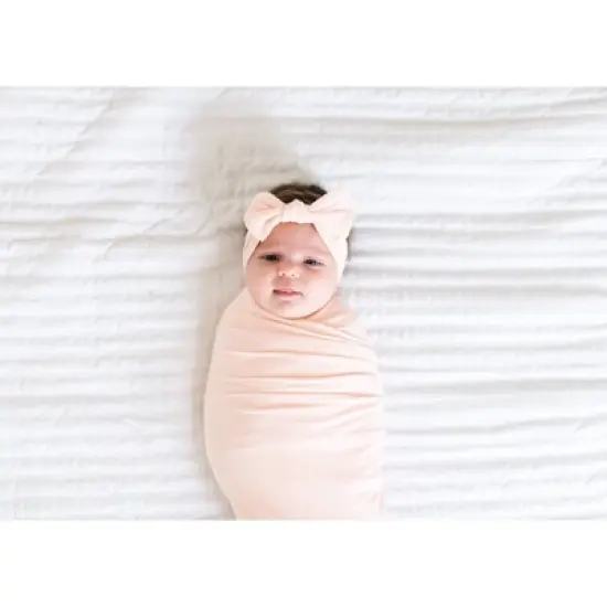 Copper Pearl Knit Swaddle Blanket - Blush image {2}