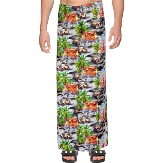 LA LEELA Men's Summer Long Vacation Sarong Beachwear Holidays Wrap Lava Lava Beach Cover Up Sarongs For Men One Size Black, Tree image {3}